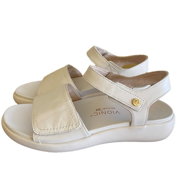 Vionic Awaken Recovery Leather Platform Banded Open Toe Sandals - Picture 5 of 12